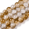 Crackle Baking Painted Imitation Jade Glass Beads Strands DGLA-T003-10mm-09-1