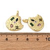 Brass Micro Pave Cubic Zirconia Pendants KK-P308-32G-3