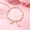 5Pcs Frosted Dyed Synthetic Moonstone & Shell Pearl Round Beads Stretch Bracelets BJEW-JB11822-4