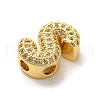 Brass Micro Pave Clear Cubic Zirconia Charms ZIRC-C009-01G-S-2