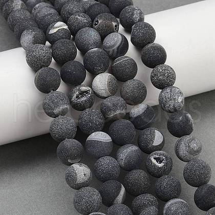 Natural Druzy Agate Beads Strands G-NH0024-A01-10mm-1
