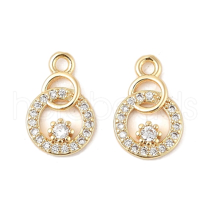 Brass Micro Pave Cubic Zirconia Pendants KK-R219-22G-1