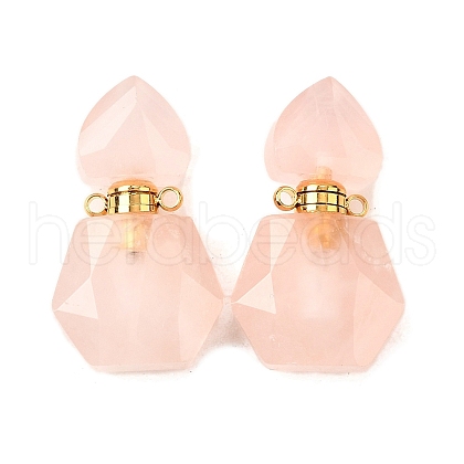 Natural Rose Quartz Perfume Bottle Pendants G-L623-12G-02-1