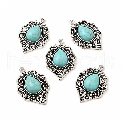 Synthetic Turquoise Dyed Pendants FIND-H042-04AS-1