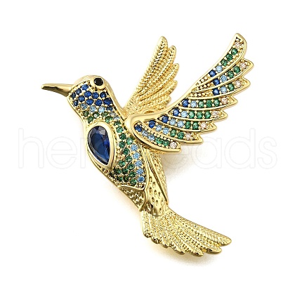 Brass Micro Pave Cubic Zirconia Pendants KK-S523-10G-1
