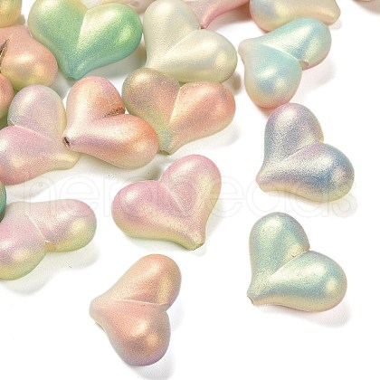 UV Plating & Spray Painted Opaque Acrylic Beads OACR-G047-03-1