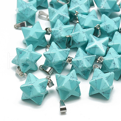 Dyed Synthetic Turquoise Pendants G-T082-12-1