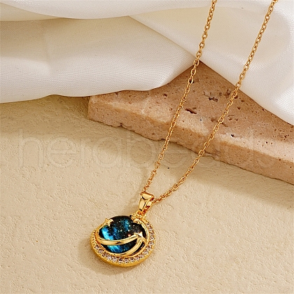 Stylish Hollow Brass & Resin Pendant Necklaces for Daily and Party Wear MX3705-3-1