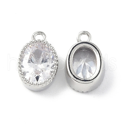 Brass with Clear Glass Pendants KK-E068-VF233-1