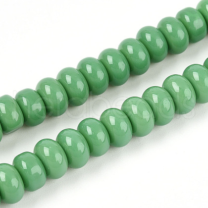 Opaque Spray Painted Glass Beads GLAA-ZX008-8mm-18C-1