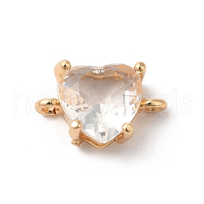 Brass Pave Glass Connector Charms KK-C062-051G-01-1