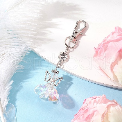 Angel Glass Pendant Decorations HJEW-MZ00261-03-1