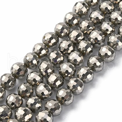 Electroplate Glass Beads Strands EGLA-E009-6mm-F08-1