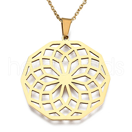 201 Stainless Steel Pendant Necklaces NJEW-S105-JN605-45-2-1