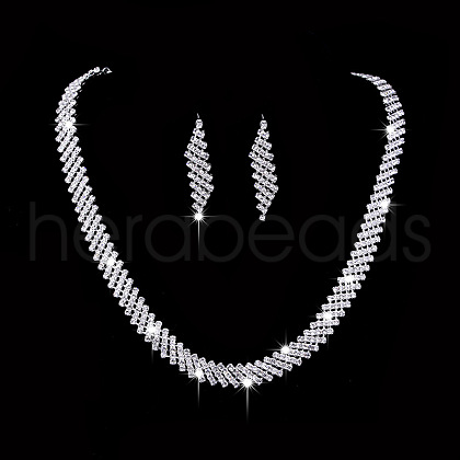 Brass Crystal Rhinestone Jewelry Sets FS-WGCC0E6-02-1