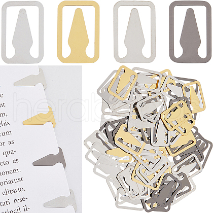 SUNNYCLUE 80Pcs 4 Colors 304 Stainless Steel Bookmarks FIND-SC0008-27-1