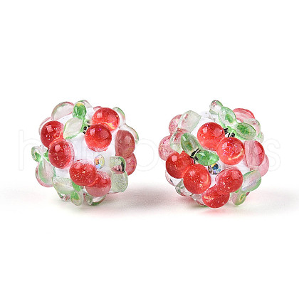 Fruit Round Resin Beads RESI-T059-03F-1