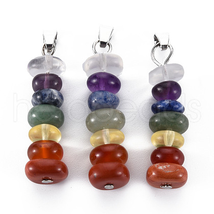 Natural Mixed Gemstone Pendants G-S299-131-1