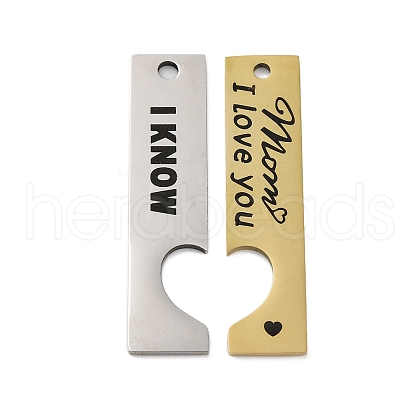 Mother's Day 201 Stainless Steel Big Pendants STAS-R002-21PG-04-1