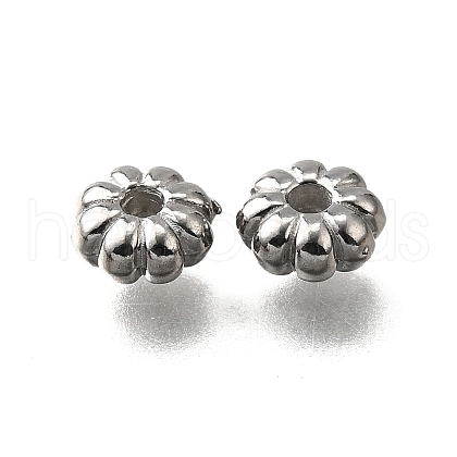 304 Stainless Steel Corrugated Beads STAS-V009-12B-P-1
