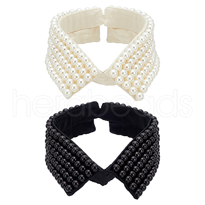 ANATTASOUL 2Pcs 2 Colors Detachable Cloth Lady's Collars DIY-AN0001-16-1