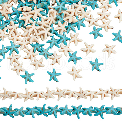 ARRICRAFT 4 strands 2 colors Synthetic Turquoise Beads Strands TURQ-AR0001-44-1