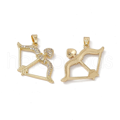 Brass Clear Cubic Zirconia Pendants KK-E068-VA070-2-1