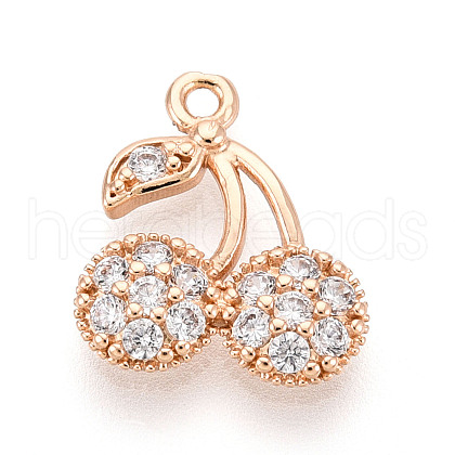 Brass Micro Pave Cubic Zirconia Charms KK-T076-05KCG-1