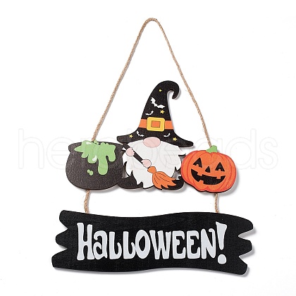 Halloween Wooden Door Wall Hanging Decorations HJEW-K040-01B-1