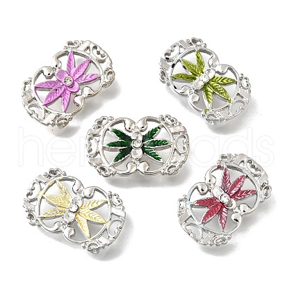 Brass Crystal Rhinestone Oval with Flower Multi-Strands Links KK-P306-14P-1