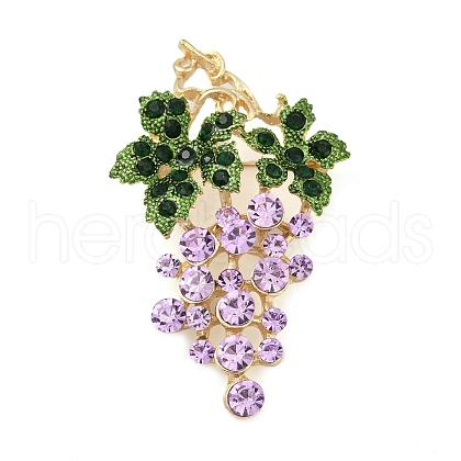 Fruit Zinc Alloy Rhinestone Brooches for Backpack Clothes JEWB-R068-02B-G-1