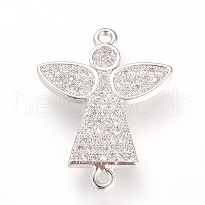 Long-Lasting Plated Brass Micro Pave Cubic Zirconia Links X-ZIRC-S053-17P-1