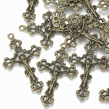 Tibetan Style Alloy Pendants with Jump Rings TIBEP-R346-22AB-NR-1