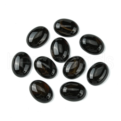 Natural Black Agate Cabochons G-L601-03B-02-1