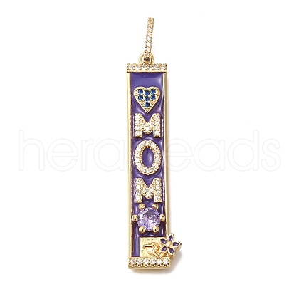 Brass Micro Pave Cubic Zirconia Pendants KK-K389-043G-1