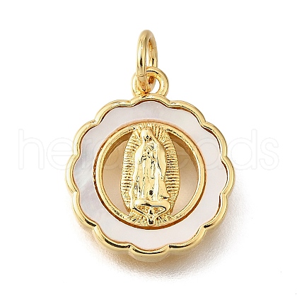 Brass Shell Pendants KK-D328-01G-B-1