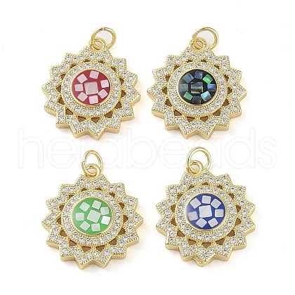 Brass Micro Pave Clear Cubic Zirconia Pendants KK-Q813-01G-1