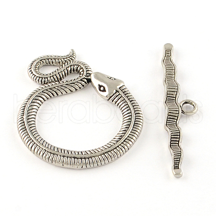 Tibetan Style Snake Toggle Clasps TIBE-A5836-AS-NR-1