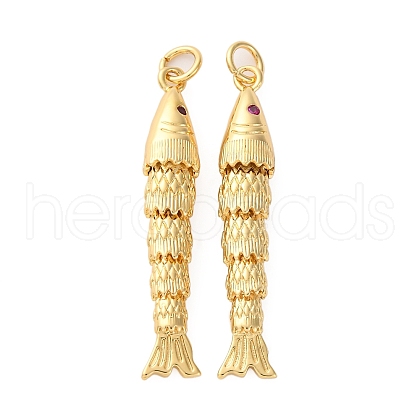 Rack Plating Brass Micro Pave Cubic Zirconia Pendants KK-M309-38J-G-1