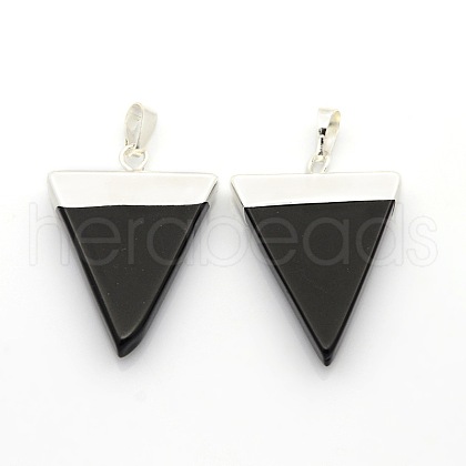 Gemstone Triangle Pendants G-P053-P15C-1