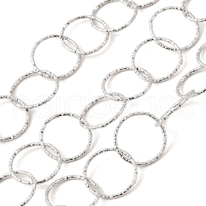304 Stainless Steel Textured Ring Link Chains CHS-C018-10P-1