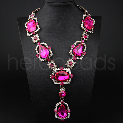 Alloy & Glass Pendant Necklaces for Women FS-WGBD771-05-1