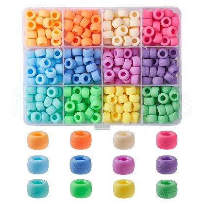 360Pcs 12 Colors Opaque Plastic Beads KY-FS0001-14-1