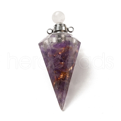 Natural Amethyst Perfume Bottle Pendants G-H285-01P-01-1