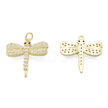 Brass Micro Pave Clear Cubic Zirconia Pendants ZIRC-N039-250-1