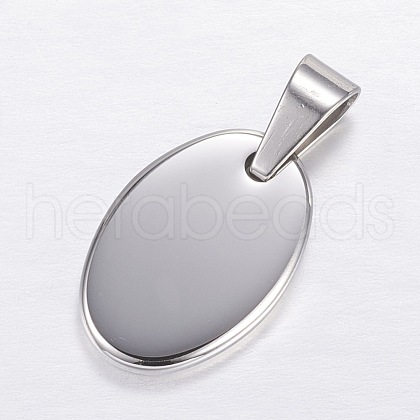 Tarnish Resistant 304 Stainless Steel Stamping Blank Tag Charms STAS-P055-06P-1