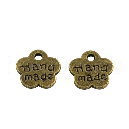 Tibetan Style Alloy Flower Charms X-TIBEP-Q040-003AB-NR-1