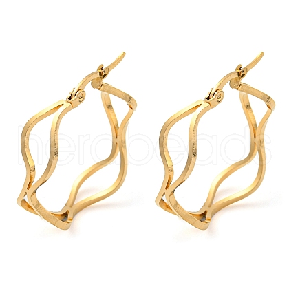 PVD Vacuum Plating 202 Stainless Steel Hoop Earrings EJEW-H003-31G-1