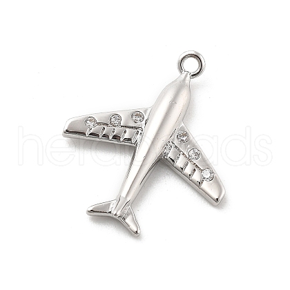 Brass Micro Pave Clear Cubic Zirconia Pendants KK-L228-45P-1