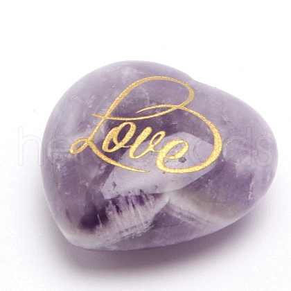Mother's Day Gifts Natural Amethyst Carved Heart Love Stone PW-WG19585-01-1